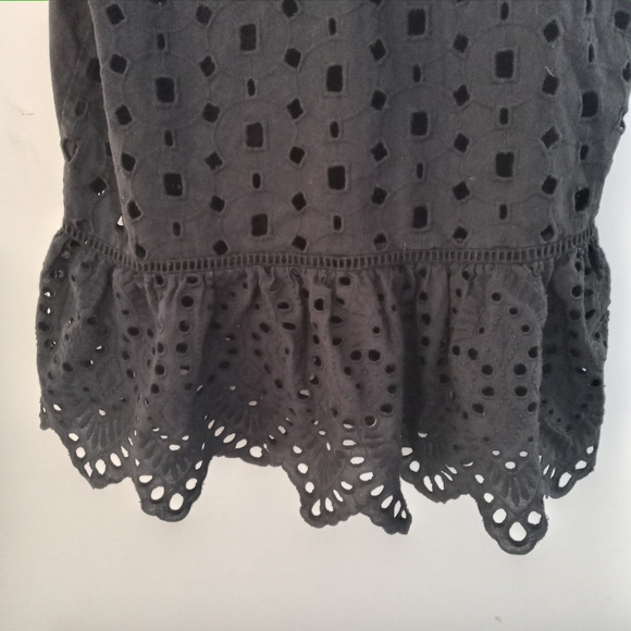 Madewell XS Black Eyelet Mix Top - Picture 9 of 11